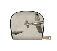Étui pour cartes de crédit en cuir avec fermeture éclair pour homme et femme - Petit portefeuille pour voyage en accordéon pour la Seconde Guerre mondiale, blanc, Taille unique