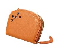 Étui pour cartes de crédit - Porte-cartes de crédit portable - En cuir synthétique - Avec fermeture éclair - Pour filles, femmes, , adolescents - Avec voiture, Orange, Voir description, Voir