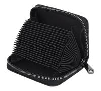 Étui pour cartes de crédit pour homme en cuir véritable avec blocage RFID et fermeture éclair (20 emplacements pour cartes), noir, moderne, Il est noir., 11*8*2.5, Moderne