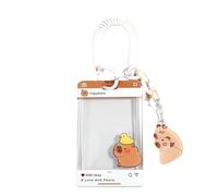 Étui pour cartes de dessin animé et cordon de serrage, étui de protection pour cartes d'identité avec bobine de badge rétractable et pochette à ressort