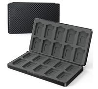 Étui pour Cartes de Jeu Nintendo Switch 2/1, Lite, OLED - Porte-Cartes avec 20 Emplacements pour Jeux et 20 pour Micro SD, Fermeture Magnétique, Coque Rigide et Doublure en Silicone Souple (Noir)
