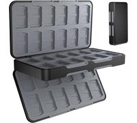 Étui pour Cartes de Jeu pour Nintendo Switch,Boite de Rangement Jeux pour Nintendo Switch,avec 24 Emplacements pour Cartes de Jeu Et 24 Emplacements Our Cartes Micro SD (48 Black)