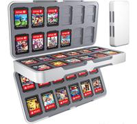Étui pour Cartes de Jeu pour Nintendo Switch,Boite de Rangement Jeux pour Nintendo Switch,avec 24 Emplacements pour Cartes de Jeu Et 24 Emplacements Our Cartes Micro SD (48 White)