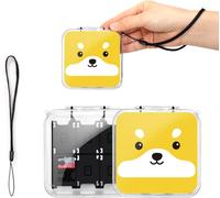 Étui pour Cartes de Jeu pour Switch/Switch OLED,Étui Rangement Portable en Plastique Dur Transparent avec 12 Emplacements de Jeu et 2 Emplacements de Carte SD,Jaune Chien