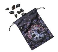 Étui pour cartes de tarot,5.12x7.09in Porte-cartes de tarot imprimé avec arbre de vie des phases lunaires - sac de dés en velours pour deck Oracle, runes, bijoux, pierres, c, A, riferimento alla