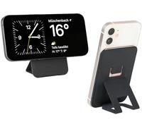 Étui pour Cartes MagSafe - HILDECARD - 1 à 2 Cartes à Fixer magnétiquement sur Le Smartphone - Fonctions de positionnement pour Redresser Le téléphone à l'horizontale et à la Verticale - Similicuir