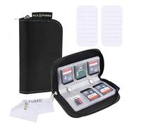 Étui pour Cartes Mémoire Eco-Fused - Convient pour jusqu'à 22x SD, SDHC, Micro SD, Mini SD et 4X CF - Porte-Cartes avec 22 Emplacements (Noir - Lot de 2)