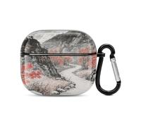 Étui pour casque Bluetooth Ancient Road in The Autumn Mountains - Coque imprimée antichoc en polycarbonate - Couverture complète compatible avec le chargement sans fil et les Airpods (3e génération