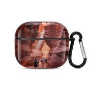 Étui pour casque Bluetooth Antelope Canyon imprimé coque rigide antichoc en polycarbonate couverture complète compatible avec le chargement sans fil et Airpods (3e génération) avec boucle de sécurité