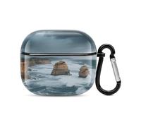 Étui pour casque Bluetooth imprimé douze apôtres - Coque rigide antichoc en polycarbonate - Couverture complète compatible avec le chargement sans fil et les Airpods (3e génération) avec boucle de
