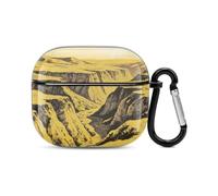 Étui pour casque Bluetooth Ravines on The Loess Plateau imprimé résistant aux chocs Coque rigide en polycarbonate Couverture complète compatible avec le chargement sans fil et les Airpods (3e