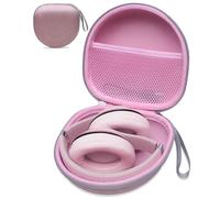 Étui pour casque d'écoute Beats/JBL/TOZO/BERIBES/KVIDIO sans fil Bluetooth avec suppression du bruit - Coque rigide de transport de voyage, rose