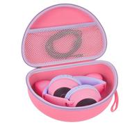 Étui pour Casque Riwbox CT-7 Rose/pour Jack CT-7S Chat Vert 3,5 mm/pour iClever IC-HS01/Picun/pour FosPower Casque Supra-auriculaire Bluetooth sans Fil pour Enfants Uniquement, Rose Rouge