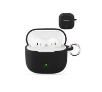 Étui pour casque sans fil Baseus Baseus Bas2 Lite - Coque de protection en silicone souple daunke - Étui doux pour la peau avec boucle ronde - Protection complète - Noir