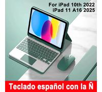 Étui pour clavier espagnol pour iPad 10e génération 10.9 pouces 2022, housse de clavier Folio détachable pour iPad 11 2025 A16 avec porte-crayons Purple B