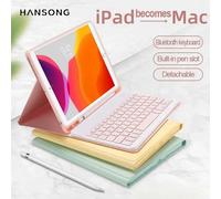 Étui pour clavier rétroéclairé iPad 10.2 9 8 7e génération iPad 10e Air 3 10.5 Pro Air 4e 5e 10.9 Pro 11 12.9 9.7 5 6ème couverture Sky blue No Mouse