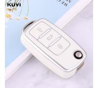 Étui Pour Clé De Voiture En Tpu,2 Ou 3 Boutons,Coque Pour Vw Volkswagen Amarok Polo Golf 4 5 6 Mk4 Bora Jetta Altea Alhambra Passat B5 B6 B7 - Type 3 Button White
