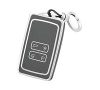 Étui pour Clé De Voiture pour Clio Kadjar Capture Koleos Espace Master Talisman Scenic Megane 4 Arkana Sandero Housse De Protection en TPU(Grey Silver Set)