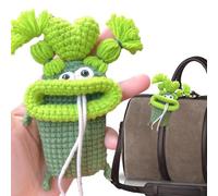 Étui pour clé rétractable de dessin animé - 8,9 x 10,9 cm, grande bouche de saucisse, support fait à la main, sac personnalisé amusant avec fil doux | Protection de voiture légère et cousue à