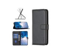 Etui pour Compatible avec HMD Pulse Plus Portefeuille à Rabat Magnétique en Cuir Synthétique Résistant aux Chocs avec Fentes pour Cartes Noir