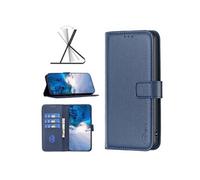 Etui pour Compatible avec HMD Pulse Plus Portefeuille à Rabat Magnétique en Cuir Synthétique Résistant aux Chocs avec Fentes pour Cartes Bleu