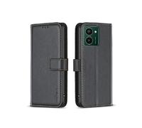Etui pour Compatible avec HMD Pulse Pro Portefeuille à Rabat Magnétique en Cuir Synthétique Résistant aux Chocs avec Fentes pour Cartes Noir