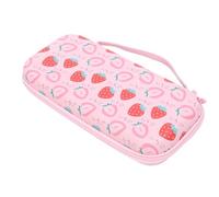Étui pour Console de Jeu Portable avec Un Grand Espace de Rangement, Joli Motif de Fraise Rose pour 2, Accessoires (Standard)