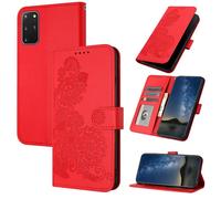 Étui Pour Coque Portefeuille Samsung Galaxy S20 Plus Fermeture Magnétique En Cuir Pu Livre Flip Folio Avec Support De Fente Pour Carte Bicelle De Protection - Rouge