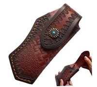 Étui pour couteau EDC (Everyday Carry) étui de poche en cuir de vachette tanné végétal rangement sculpté pour couteau poche idéal pour la fête des pères.