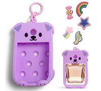 Étui pour désinfectants pour les mains, housse de protection en silicone avec charme amovible pour flacons pulvérisateurs de 30 ml, porte-clés pour sac à main ou sac, porte-clés pour désinfectants po