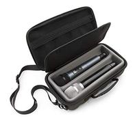 Étui pour Deux Microphones sans Fil compatibles avec système de Micro sans Fil Sennhesier, Shure et Plus Encore, Sac Double avec bandoulière et Coque extérieure Rigide