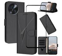 Étui Pour Doogee Note 59 Housse en cuir antichoc avec verre trempé 1 Pack - Noir