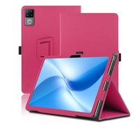 Étui pour DOOGEE U12 12 Pouces, DOOGEE U12 Coque Tablette, Housse de Protection avec Support Pliable, Porte-Crayon et Dragonne, Protection Totale. (Rouge)