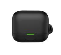 Étui pour EarFun Air Pro 4+, étui de Protection en Silicone pour écouteurs sans Fil, Coque Antichoc avec Mousqueton (Noir)