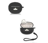 Étui pour écouteurs Baseus Bowie MC1 Pro, étui en silicone souple texturé yystao avec cordon tour de cou, résistant à la poussière, aux chocs et durable, noir