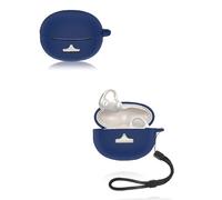 Étui pour écouteurs Baseus Bowie MC1 Pro, étui en silicone souple texturé yystao avec cordon tour de cou, résistant à la poussière, aux chocs et durable, bleu