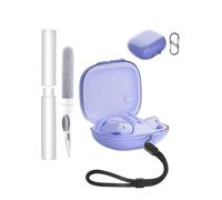 Étui pour écouteurs Beats Powerbeats Pro 2, toergy souple en TPU transparent, imperméable, résistant aux chocs, anti-rayures, facile à transporter, avec cordon, porte-clés et kit de nettoyage (violet