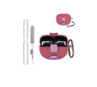 Étui pour écouteurs Bose ultra ouverts, en TPU souple, imperméable, résistant aux chocs, anti-rayures, facile à transporter, avec cordon, porte-clés et kit de nettoyage (violet rouge)