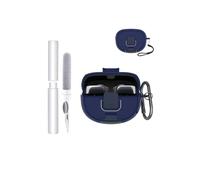 Étui pour écouteurs Bose ultra ouverts, en TPU souple, transparent, imperméable, résistant aux chocs, anti-rayures, facile à transporter, avec cordon, porte-clés et kit de nettoyage (bleu)