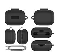 Étui pour écouteurs Compatible avec EarFun Air Pro 4, étui en Silicone pour écouteurs, boîte à écouteurs, Housse de Rangement Souple avec Crochet (étui Seulement) (Noir)