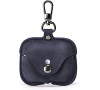 Étui pour écouteurs en Cuir véritable Crazy Horse Compatible avec AirPods Pro, étui de Voyage pour écouteurs en Cuir Durable et Souple avec Porte-clés