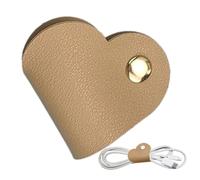 Étui pour écouteurs en forme de cœur - 12 cm en cuir synthétique mignon organisateur d'écouteurs - Support de câble portable, pochette de rangement de chargement | Cadeau de voyage pour anniversaire