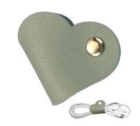 Étui pour écouteurs en forme de cœur - 12 cm en cuir synthétique mignon organisateur d'écouteurs - Support de câble portable, pochette de rangement de chargement | Cadeau de voyage pour anniversaire