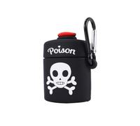 Étui pour Écouteurs en Silicone Noir Motif Tête de Mort | Mousqueton Pratique, Finition Soignée, Facile à Transporter, Accessoire Noir pour Écouteurs sans Fil