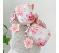 Étui pour écouteurs fleur et lys, étui pour écouteurs fleurs de cerisier, étui pour écouteurs avec slogan "Je n'attire pas, je suis attiré", étui pour écouteurs transparent avec 1 cordon rose à fleur,
