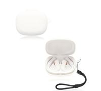 Étui pour écouteurs JBL Endurance Peak 4, en silicone souple, compatible avec JBL Endurance Peak 4, avec cordon tour de cou, anti-poussière, anti-chocs et durable - Blanc