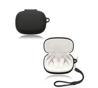 Étui pour écouteurs JBL Endurance Peak 4, en silicone souple, compatible avec JBL Endurance Peak 4, avec cordon tour de cou, anti-poussière, anti-chocs et durable - Noir