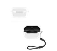 Étui pour écouteurs JBL Endurance Race 2, en silicone souple yystao compatible avec JBL Endurance Race 2, avec cordon tour de cou, anti-poussière, anti-chocs et durable - Blanc