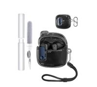 Étui pour écouteurs JBL Tune Flex 2, toergy souple en TPU transparent, imperméable, résistant aux chocs, anti-rayures, facile à transporter, avec cordon, porte-clés et kit de nettoyage (transparent)