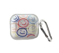 étui pour écouteurs Lenovo HT38 TWS avec motif sourires colorés, bo?tier de charge et de protection.